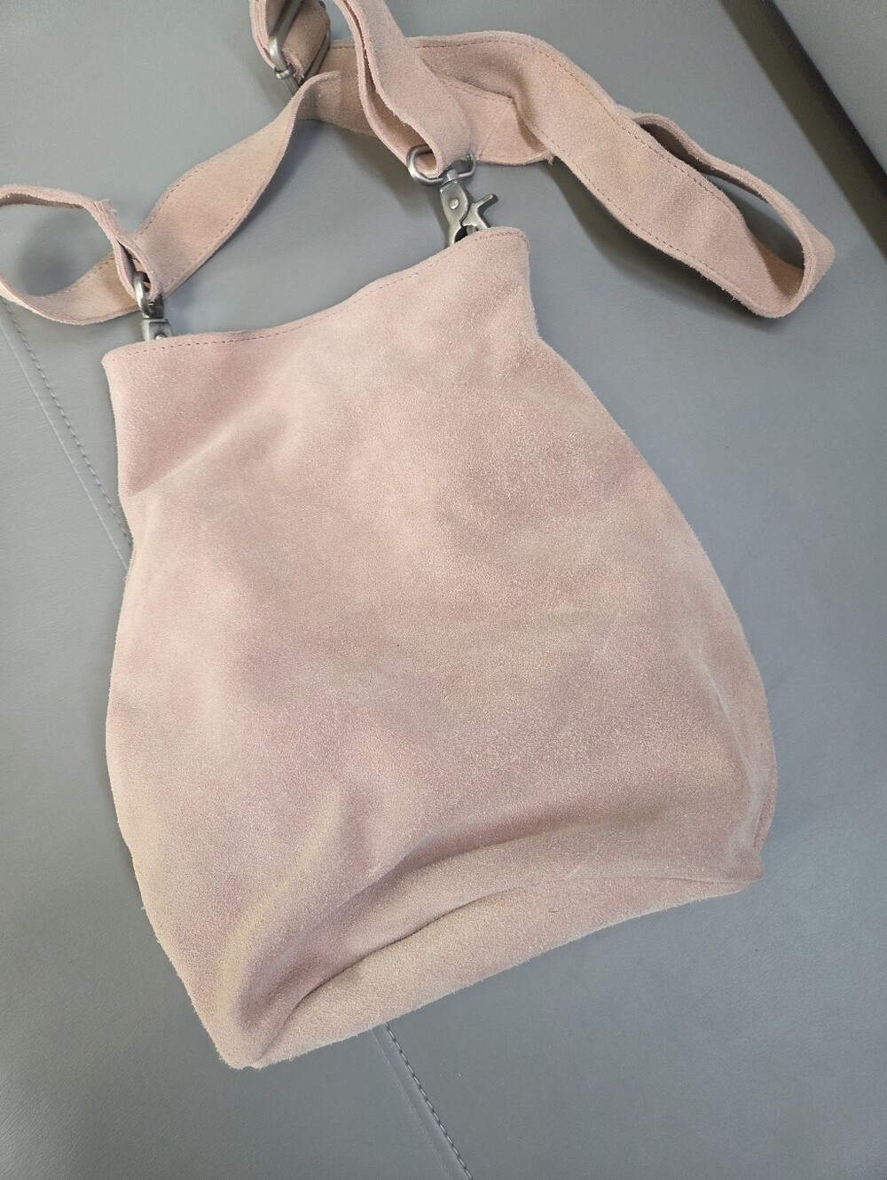 Free People Dusty Pink Suede Crossbody Bag